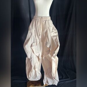Women's Cream Parachute Pants